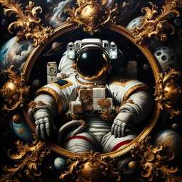 an astronaut, painting, baroque style generated by DALL·E 2
